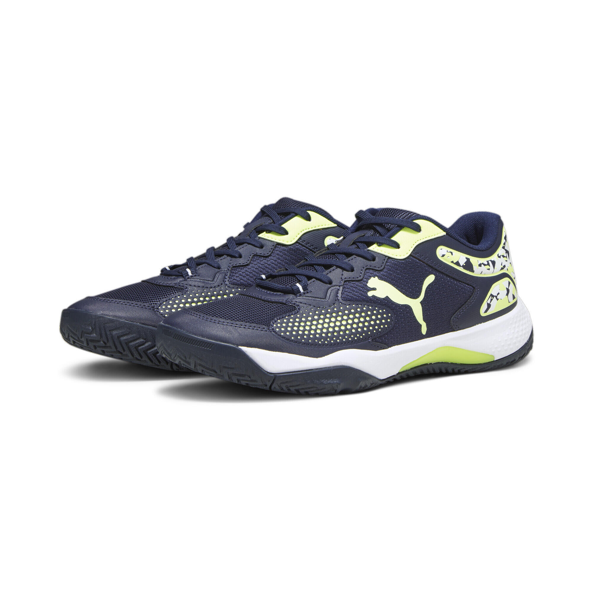 Puma - Chaussures De Padel Solarcourt Rct Puma Navy Fast Yellow White Blue - Chaussures De Sport - Blanc|bleu|jaune - Decathlon