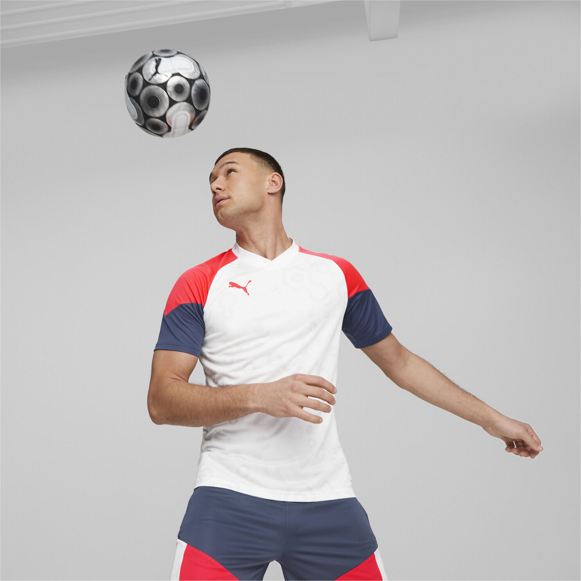 Maglia gara da calcio individualCUP da uomo PUMA White Fire Orchid Red 2/5