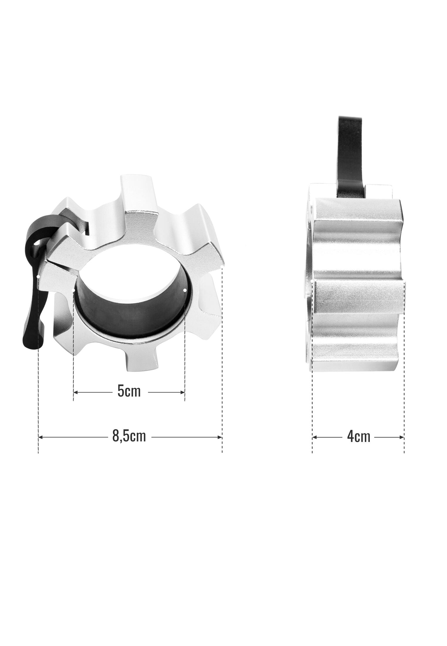 Olympische Jaw Lock - Haltersluitingen - 50/51 mm - Zilver - Set van 2 2/7