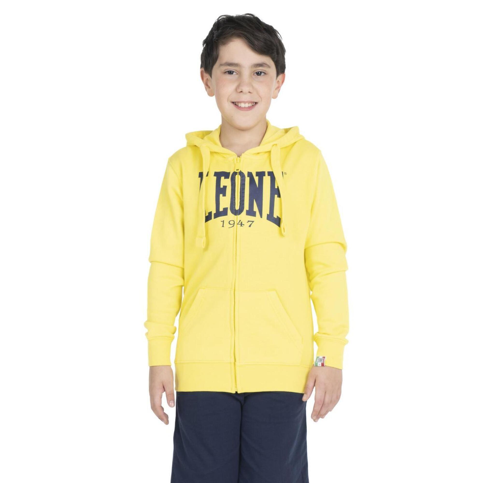 Leone 1947 Apparel - Sweat Zippé Garçon À Capuche Leone Basic - Sweat-shirt - Jaune -  8 À 10 Ans - Decathlon