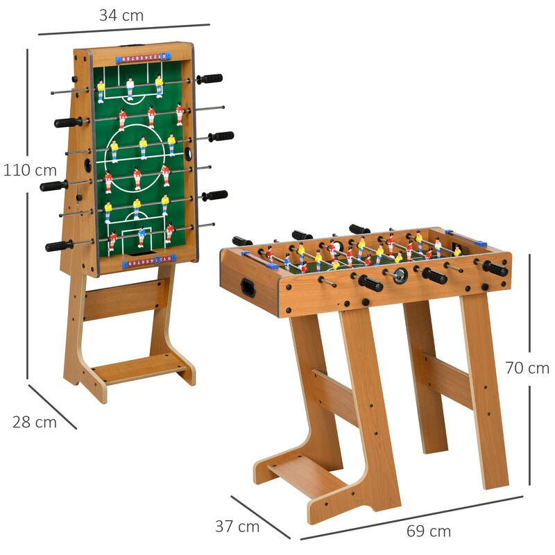 Mesa de Matraquilho 69x37x70 cm Cor de madeira natural HOMCOM