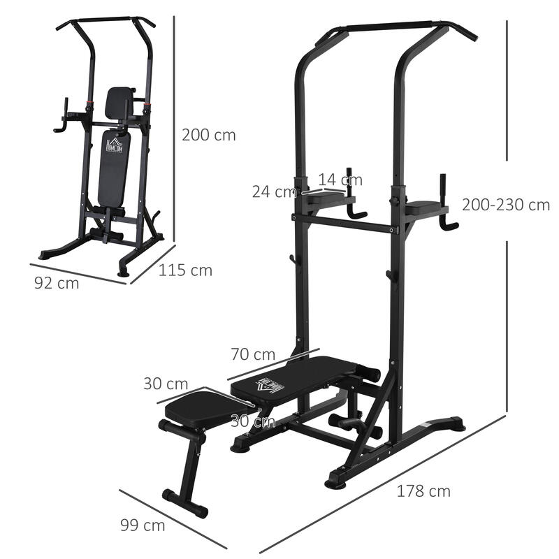 Estação de Musculação 99x178x230 cm Preto HOMCOM