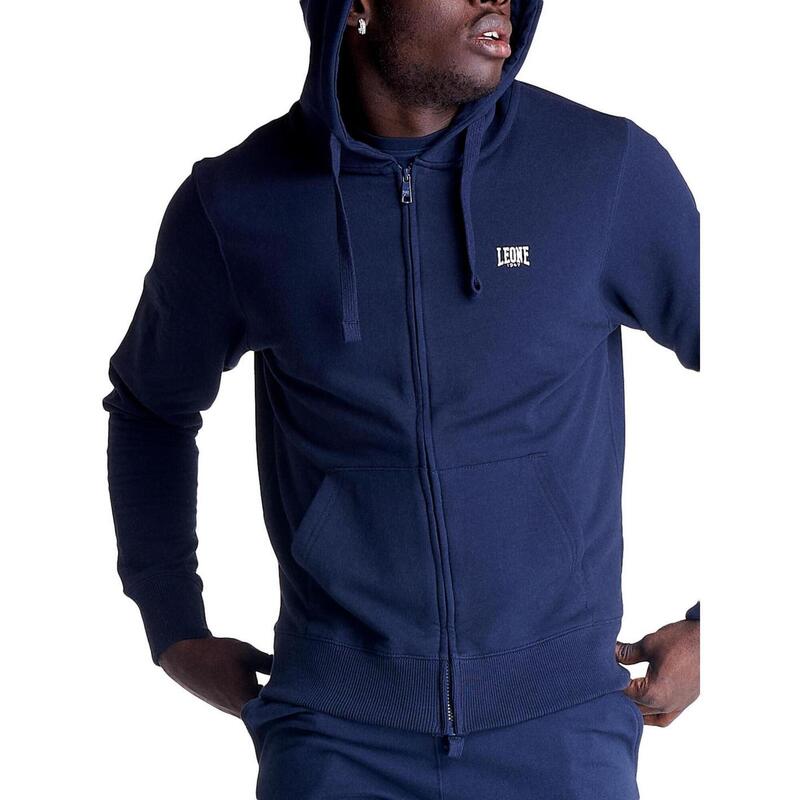 Felpa da uomo cappuccio e full zip logo piccolo Basic