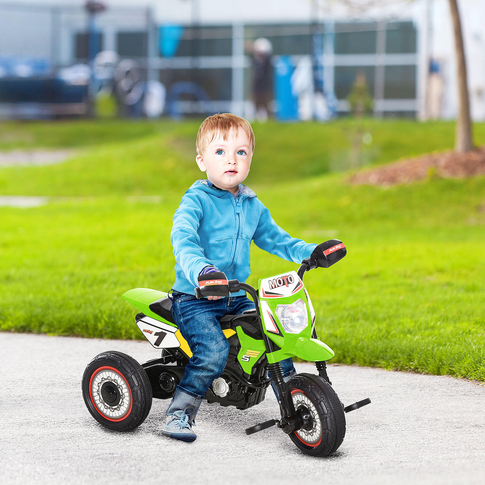 HOMCOM Triciclo per Bambini Stile Moto a Pedali con Luci e Suoni Età 18-36 Mesi 2/7