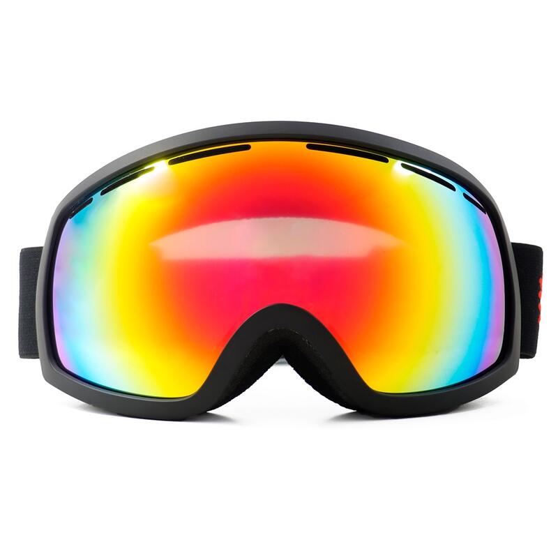 Ochelari de schi / ochelari de snowboard negri - Lentile roșii cu oglindă