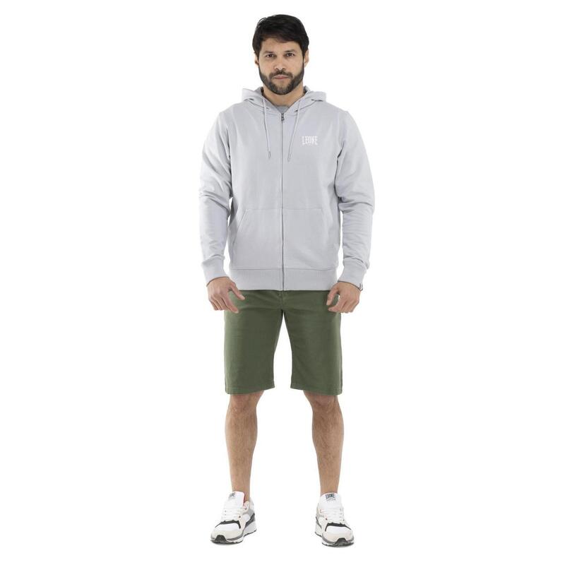 Sweatshirt homem com capuz e Zipper com pequeno logotipo Basic