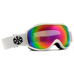 Masque de ski / Masque de snowboard Blanc - Verre miroir rose
