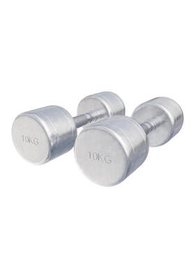 Dumbellset 20 kg - 2x10 kg - halterset - vaste dumbbells - chroom