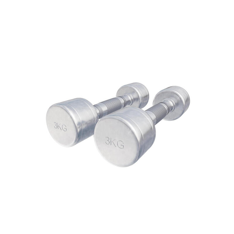 Dumbellset 6 kg - 2x3 kg - Halterset - Vaste dumbbells - Chroom