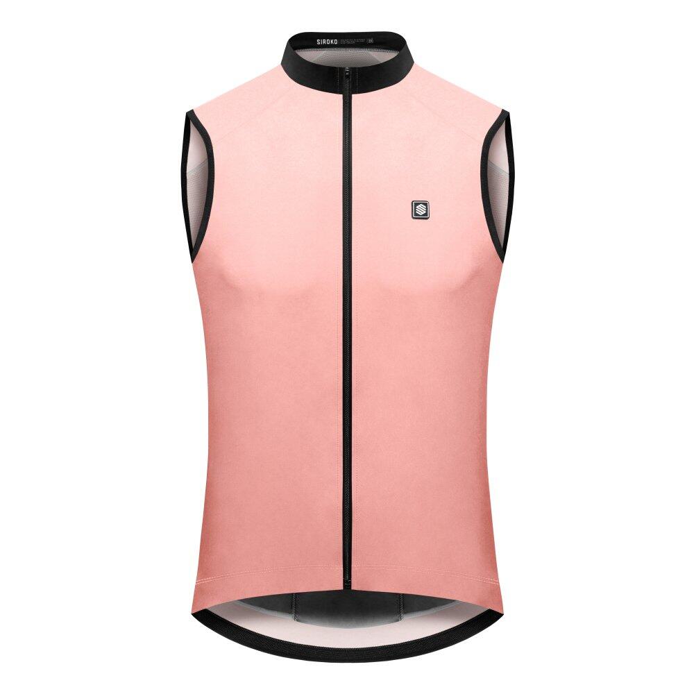 Gilet Vélo Coupe-vent Homme Cyclisme V1 Pink Wind Pêche Rosée