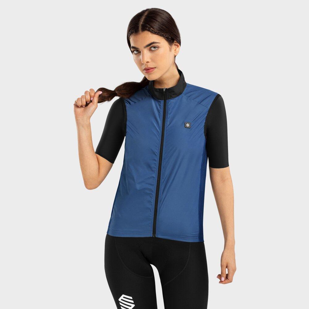 Gilet antivento da ciclismo V1-W da donna blu navy