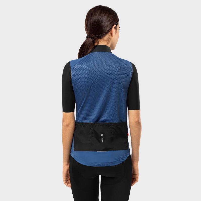 Gilet antivento da ciclismo da donna V1-W Marine SIROKO Blu Navy