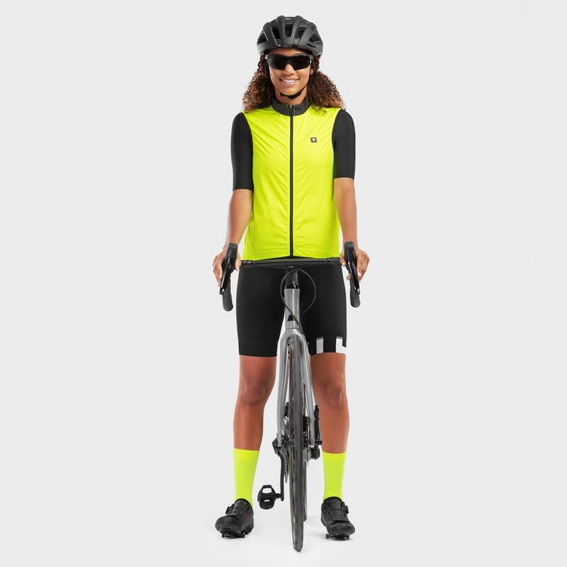 Gilet antivento da ciclismo da donna V1-W Langkawi SIROKO Giallo Fluo