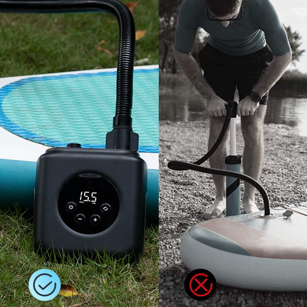 Elektrische Suppomp accu 20 PSI supboards, luchtbedden, rubberboten, zwembaden 3/7