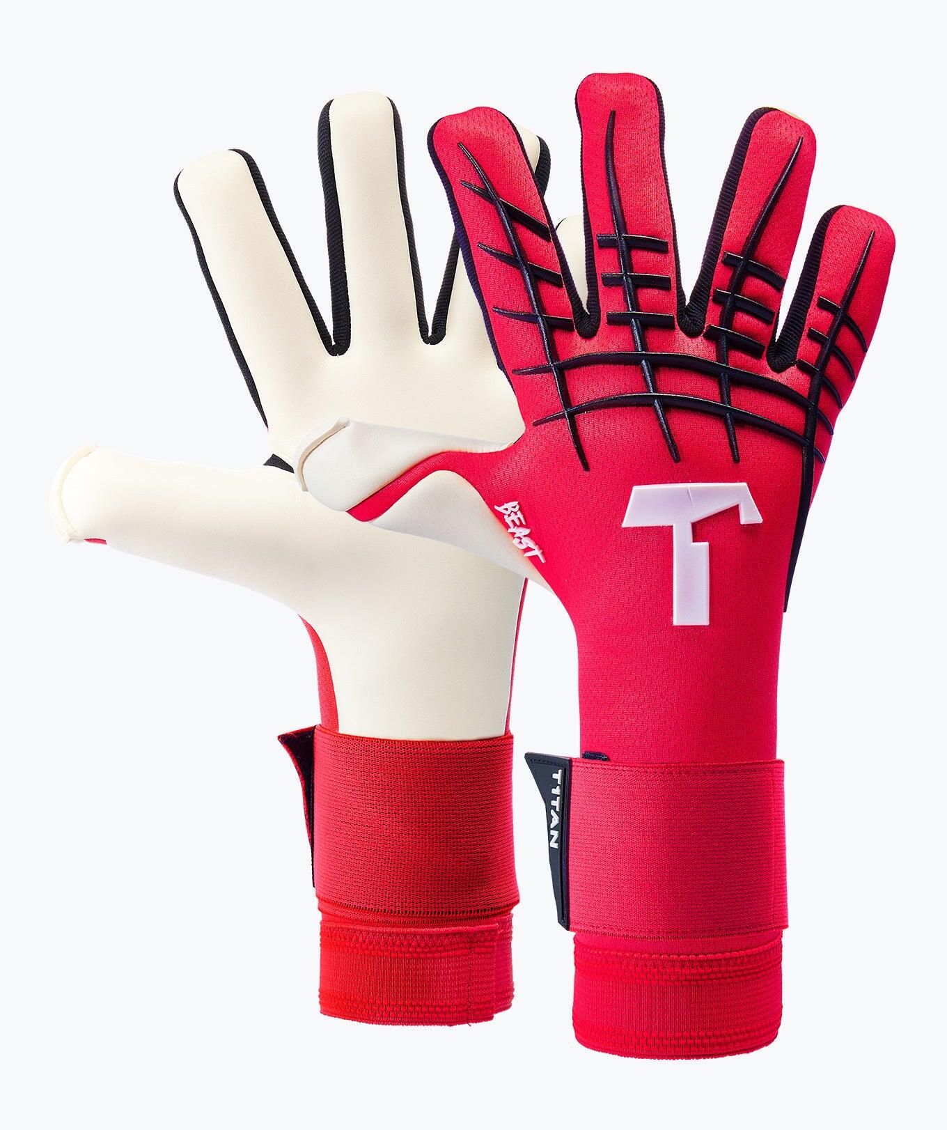 T1TAN Guanti da portiere adulto Red Beast 3.0