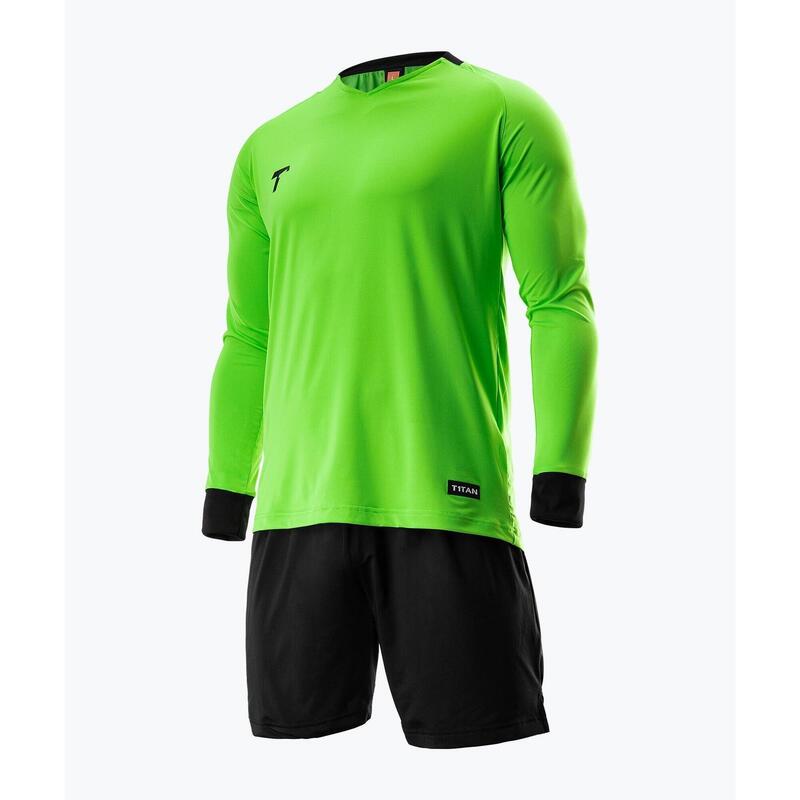 Camisola verde de guarda-redes de futebol