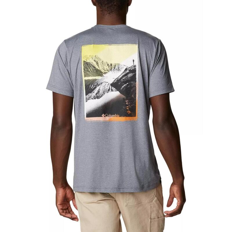 Tech Trail Graphic Tee férfi rövid ujjú sport póló - szürke