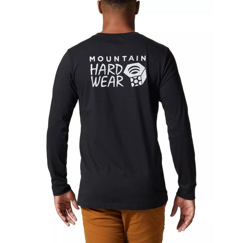 Koszulka z długim rękawem MHW z logo na plecach - czarna