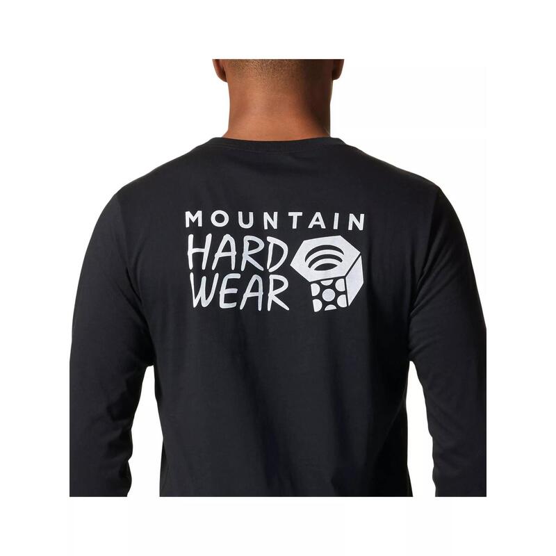 Koszulka z długim rękawem MHW z logo na plecach - czarna