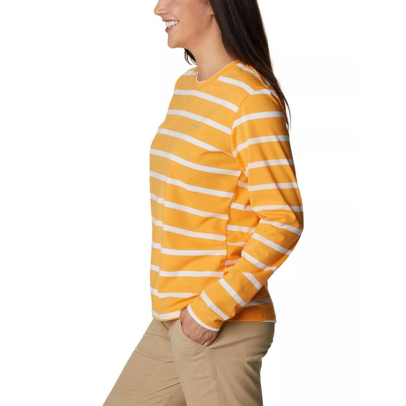 Sun Trek Pattern Long Sleeve Tee női hosszú ujjú sport póló - narancssárga