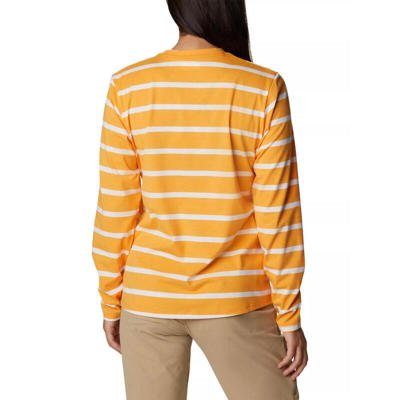 Sun Trek Pattern Long Sleeve Tee női hosszú ujjú sport póló - narancssárga