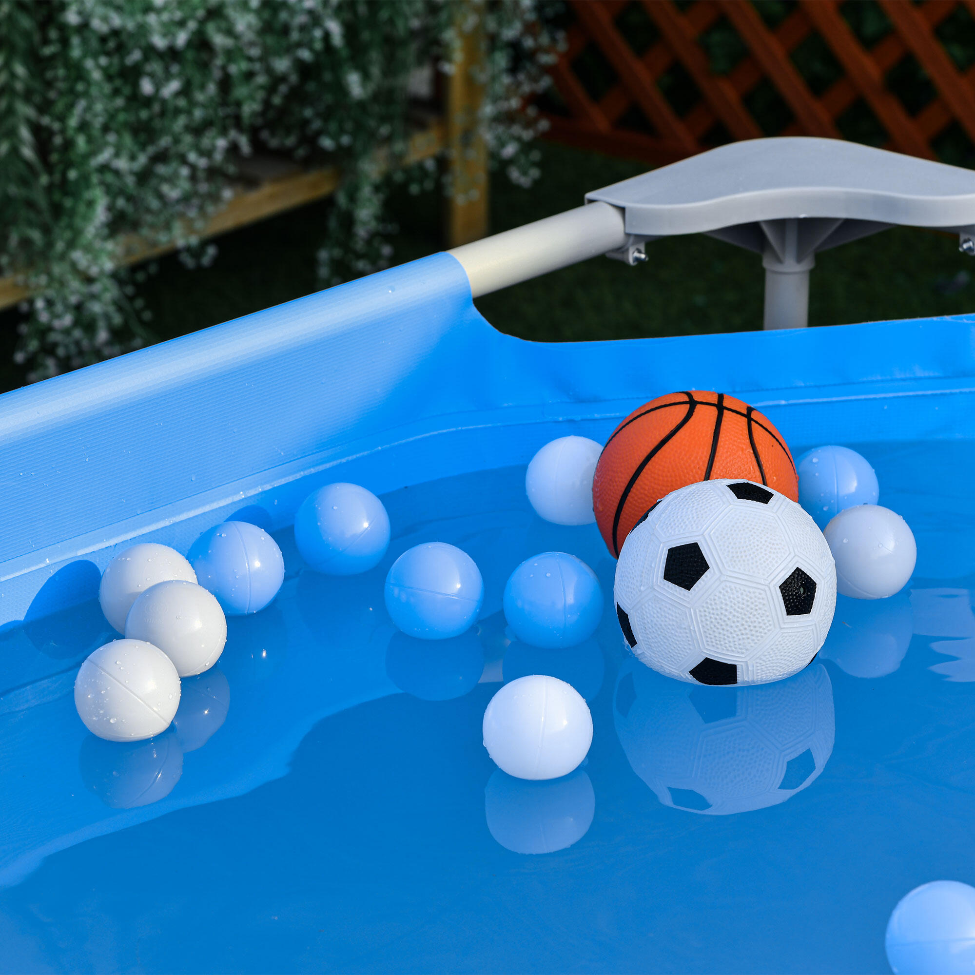 Piscina Desmontable Outsunny 252x152x65 cm Azul 5/7