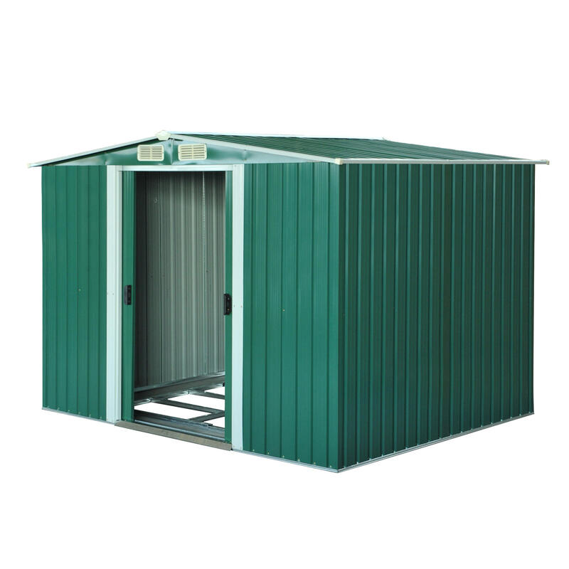 Caseta de almacenamiento Outsunny 258x206x178 cm Verde Oscuro