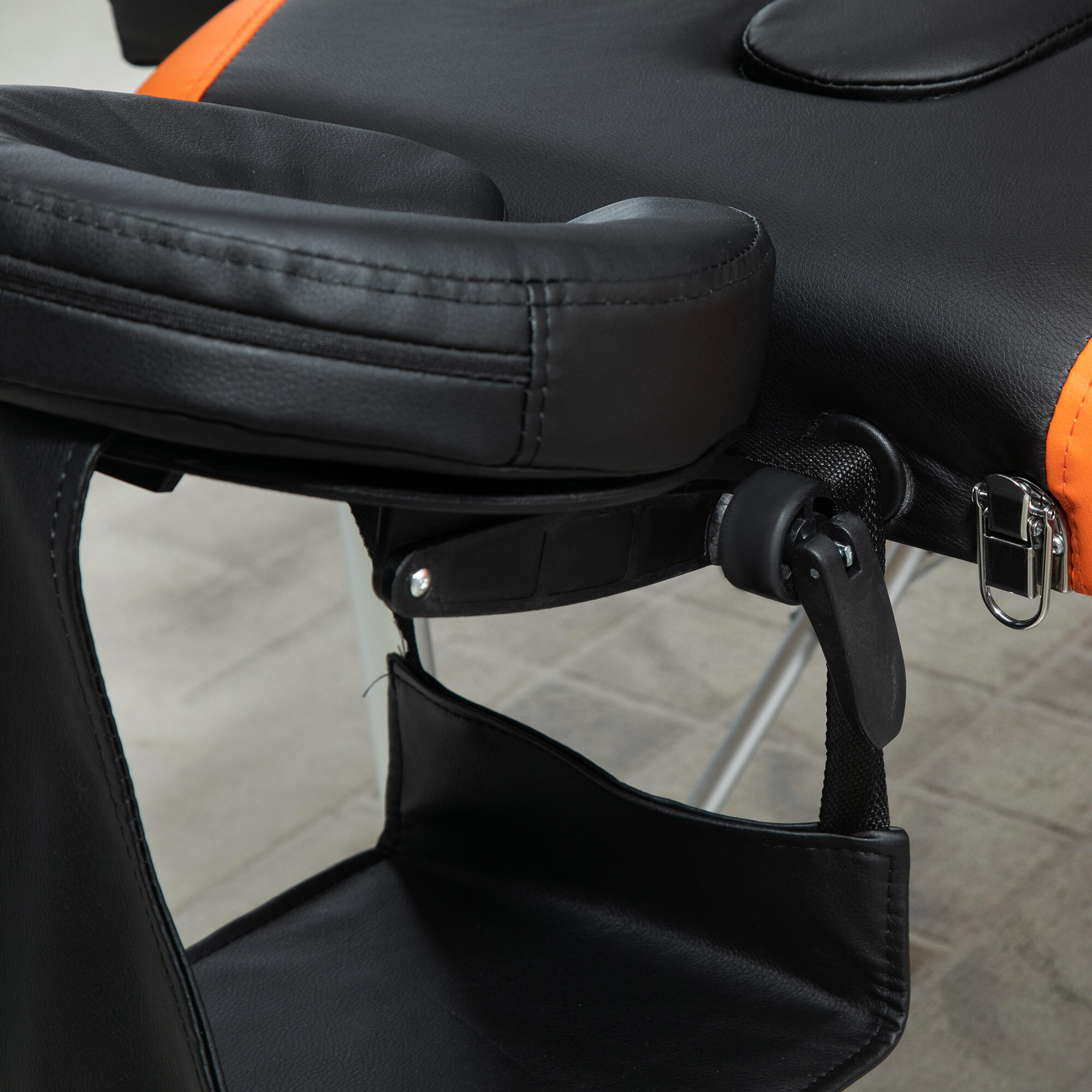 Camilla de Masaje Plegable HOMCOM 185x60x82 cm negro y naranja 5/6