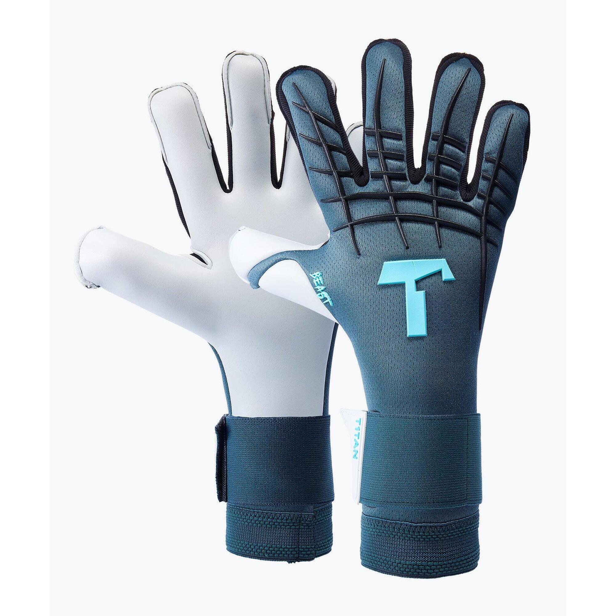 T1tan - Gants De Gardien De But Football Adulte Petrol Beast 3.0 - Gants De Gardien - Bleu - 6 - Decathlon