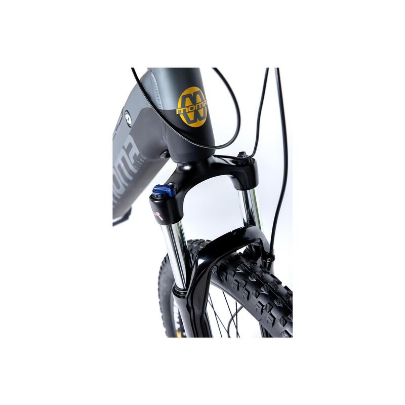 Moma Bikes Bicicleta Electrica, EMTB 29 Pro Full Suspension Central Motor,  Shimano Altus 8v & Frenos Disco Hidráulicos Bateria Integrada Ion Litio