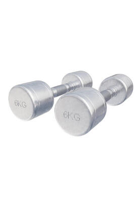 Dumbellset 12 kg - 2x6 kg - halterset - vaste dumbbells - chroom
