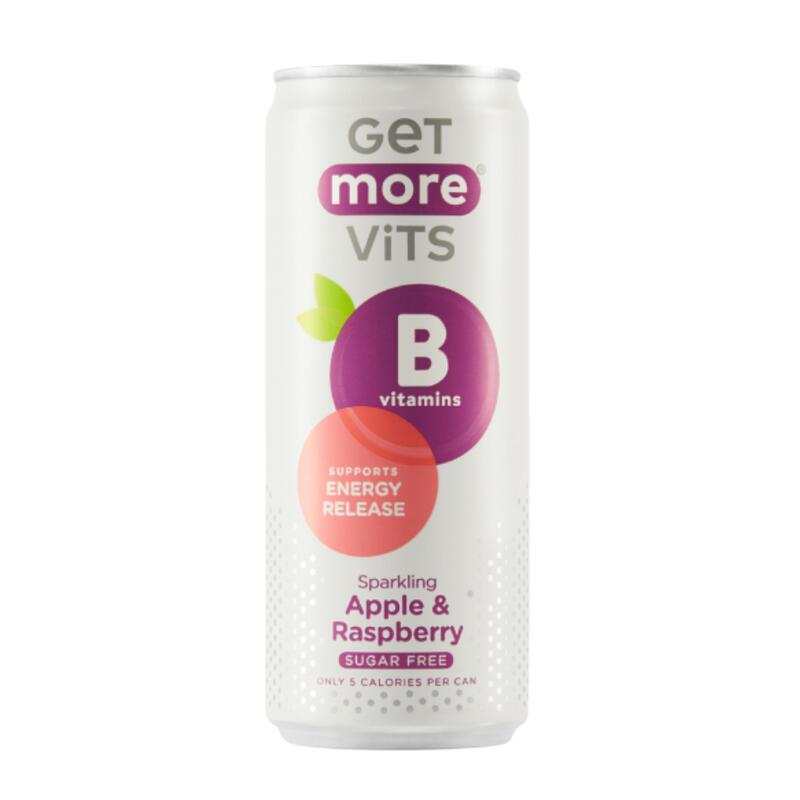 有氣維他命B無糖飲品 330ml (12罐) - 天然蘋果覆盆子味
