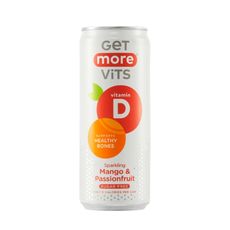 Sparkling Vitamin D Sugar Free Drink 330ml (12 Cans) - Mango & Passionfruit