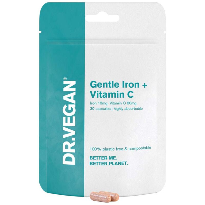 Vegan & Plant-Based Gentle Iron 18mg & Vitamin C 80mg (30 Caps)