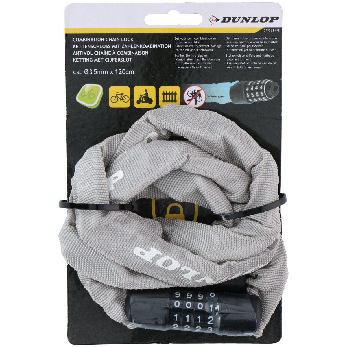 Zapięcie rowerowe Dunlop łańcuch na szyfr 120 cm 2/2