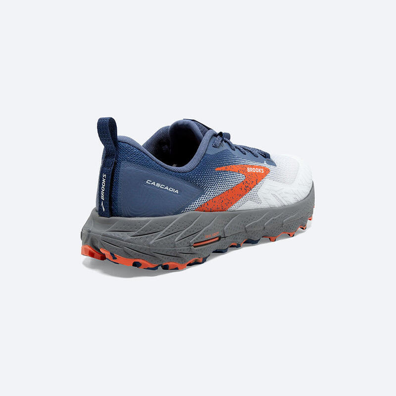 Cascadia 17 Wide Adult Men Trail Running Shoes - White x Navy