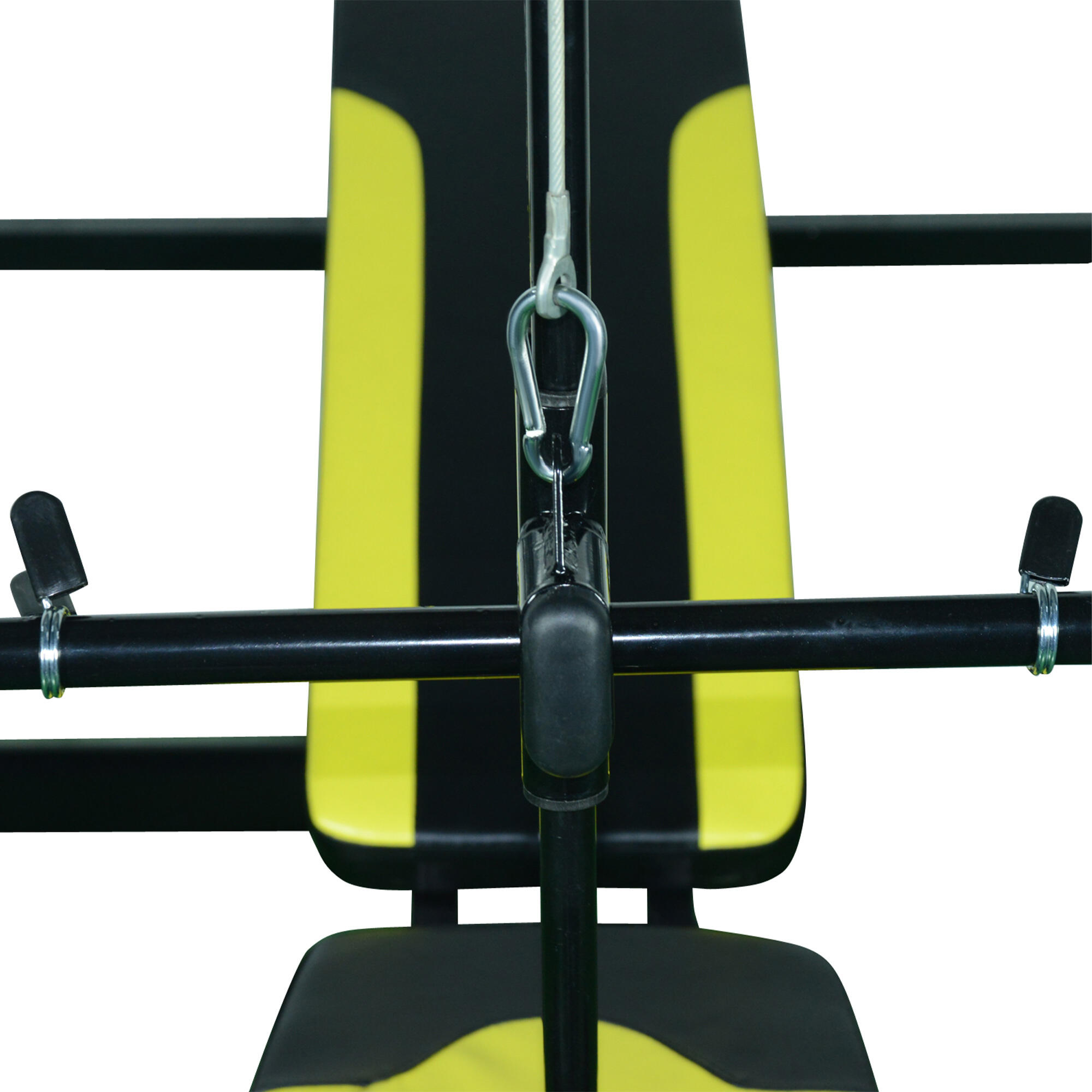 Banco de Pesas HOMCOM 175x110x202 cm Negro, Amarillo 5/8