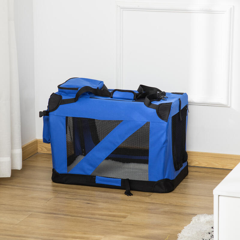 Transportin para Perros PawHut 60x42x42cm azul