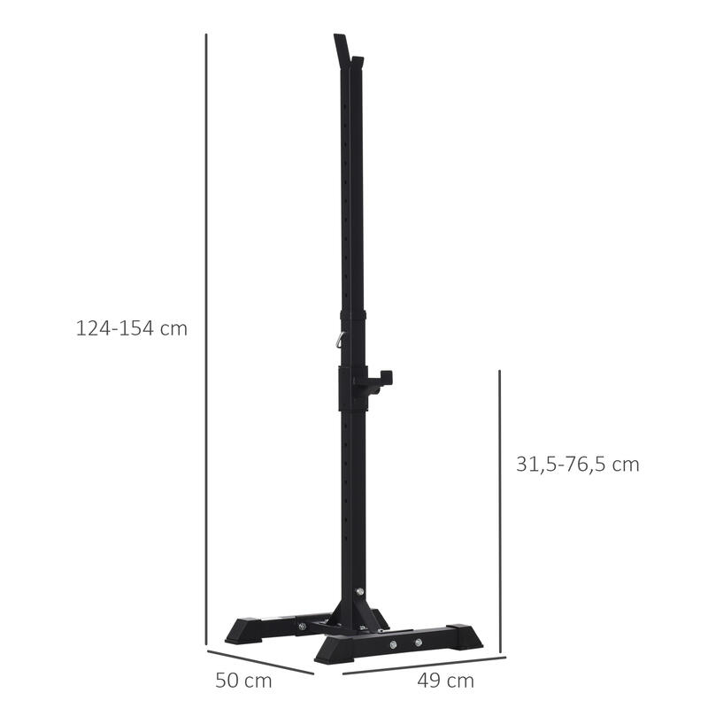 Suporte para Barras de Pesos 50x49x154cm Preto HOMCOM