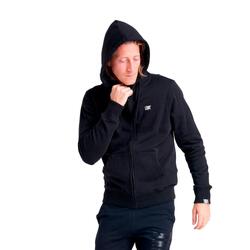 Herensweatshirt met capuchon en doorlopende ritssluiting klein Basic-logo