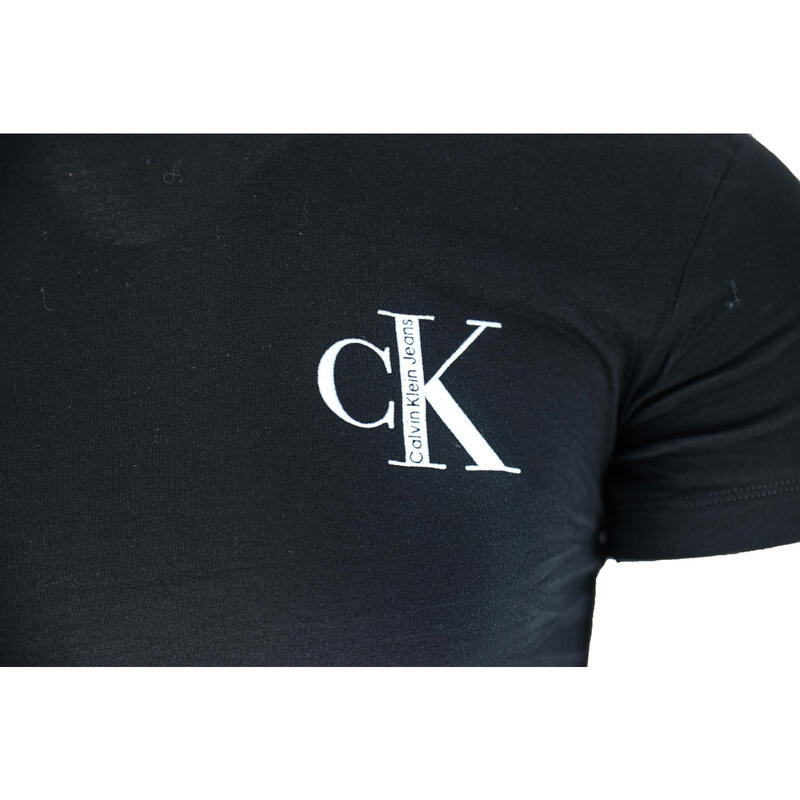 Camiseta Calvin Klein Organic Cotton Logo T-Shirt, Negro, Mujer