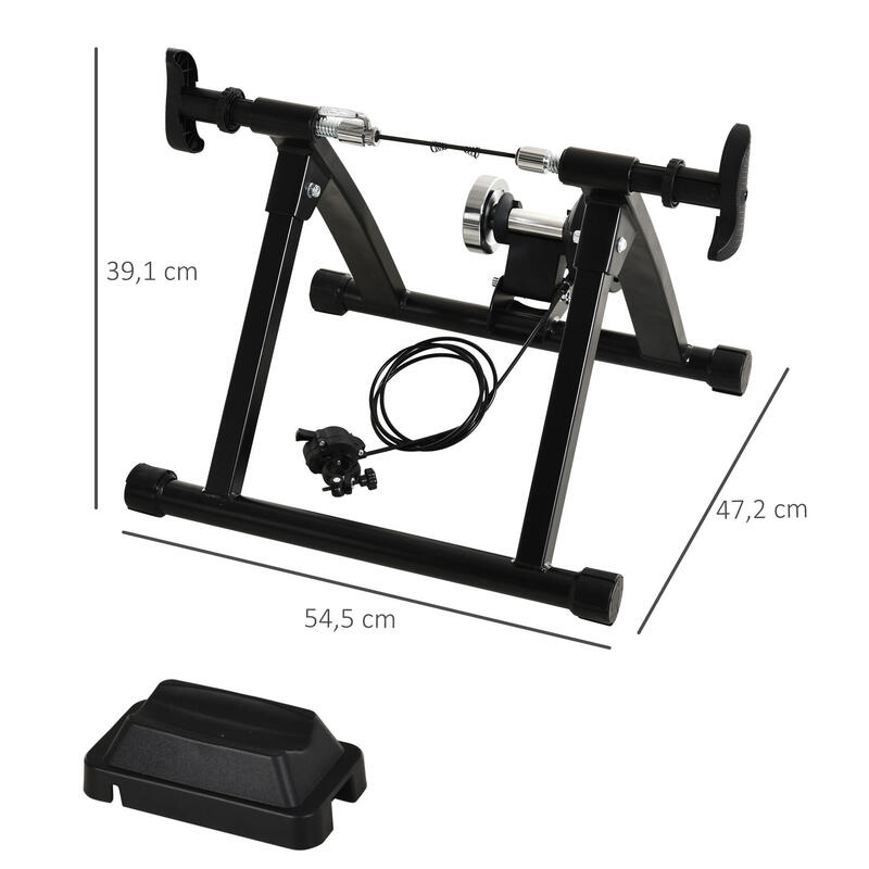 Rodillo Entrenamiento Bicicleta HOMCOM 54.5x47.2x39.1 cm Negro