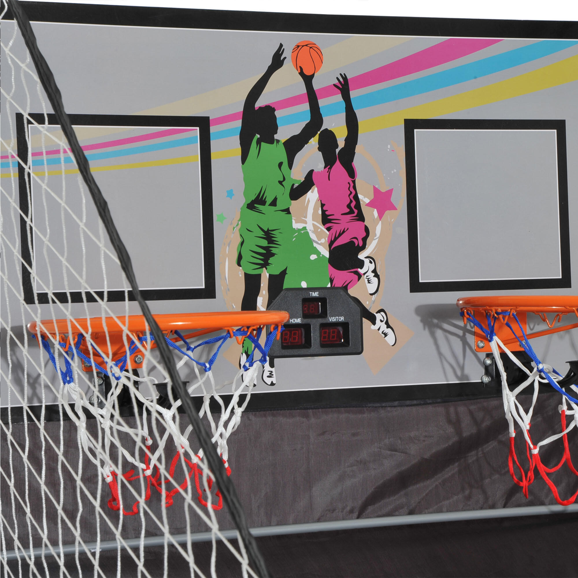 Juego de Canastas de Baloncesto HOMCOM 205x110x205 cm Negro y Blanco 4/6