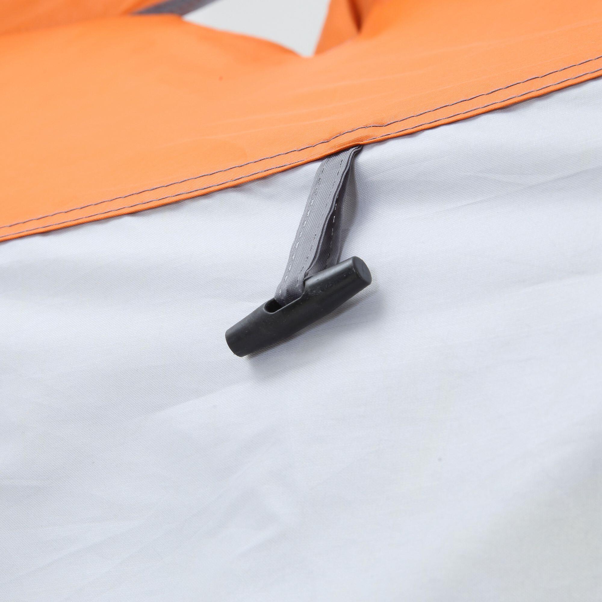 Tienda de Ducha Outsunny 123x121x198 cm Naranja y Plata 4/7