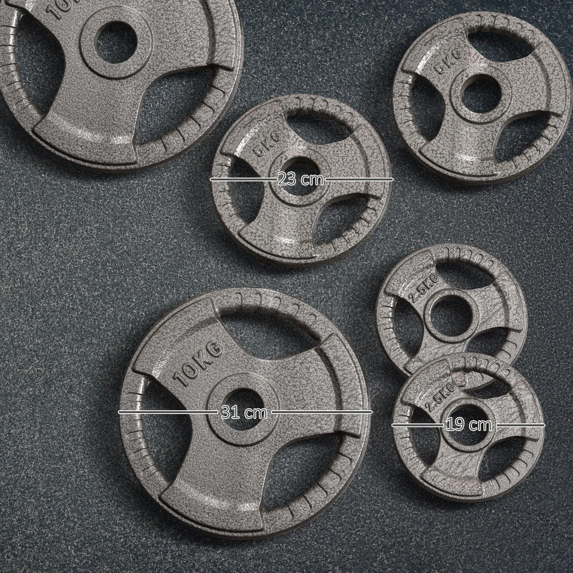 Ensemble de 6 disques de poids pour haltères et barres de musculation, 2,5-35 kg 5/9