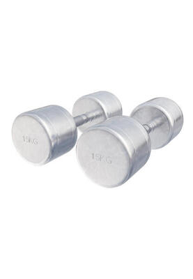 Dumbellset 30 kg - 2x15 kg - halterset - vaste dumbbells - chroom