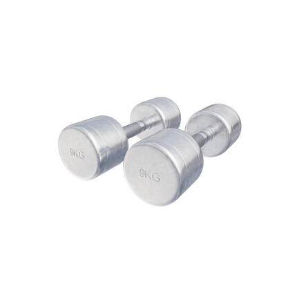 Hantla chromowana 2x9 kg- Komplet hantle stałe profesjonalne Gorilla Sports