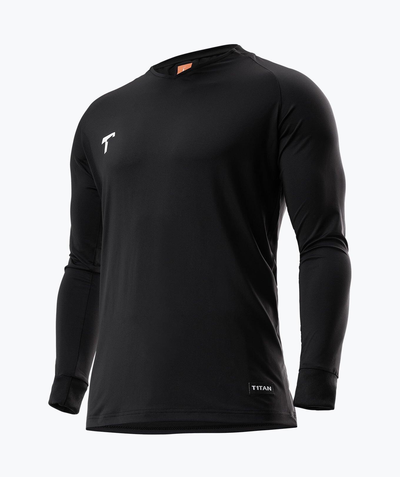 T1TAN Camisola preta de guarda-redes de futebol