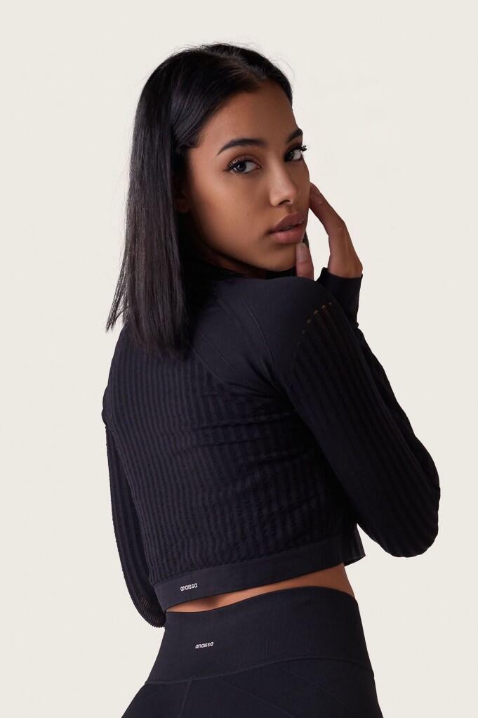 Crop top sans coutures Manches longues Femme Fitness Alisha 3/8