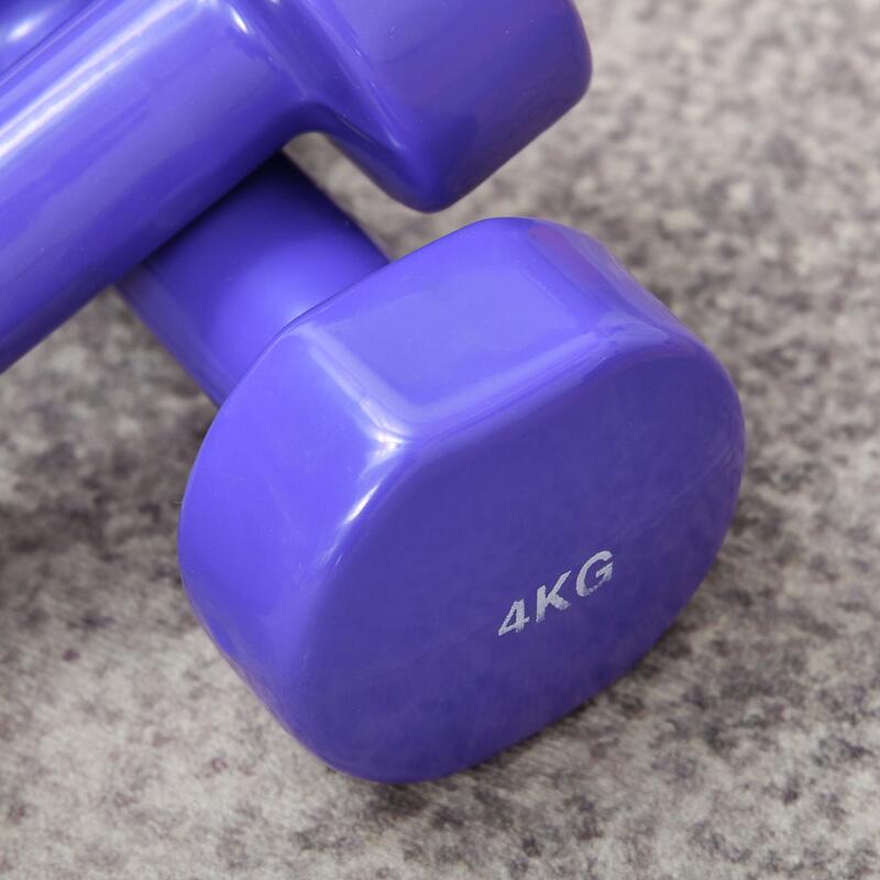 HOMCOM Set de 8 Gantere de 20 kg cu design Hexagonal din Oțel Și PU, Multicolor